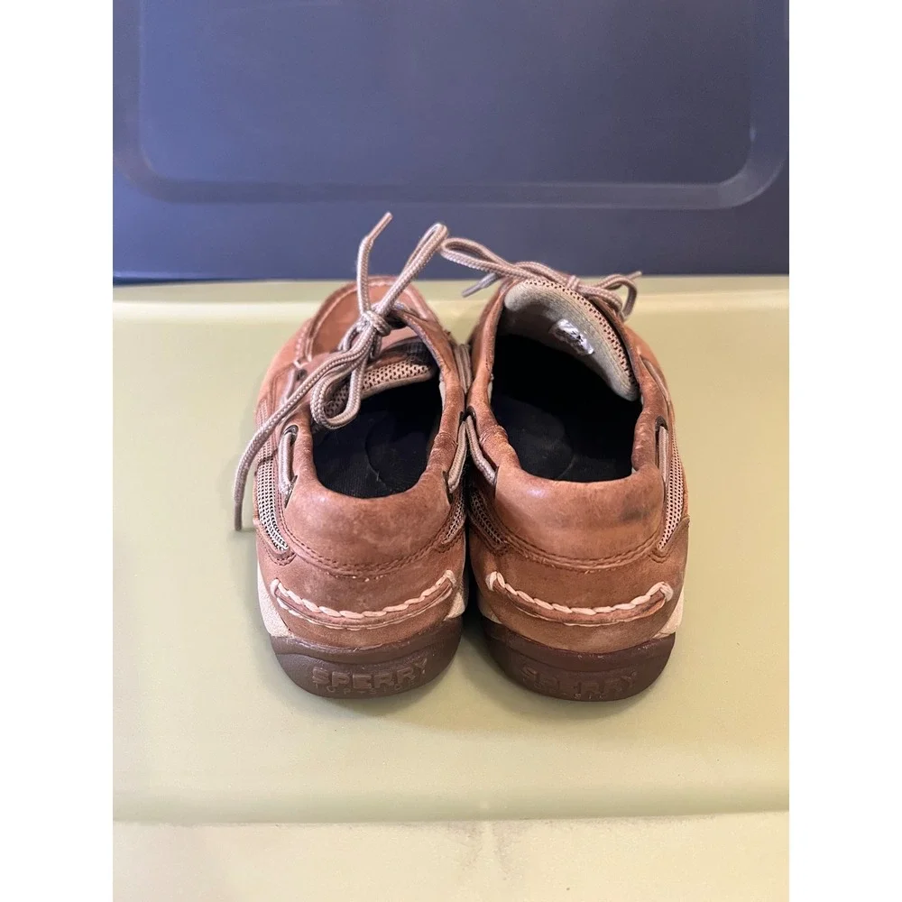 Sperry Top-Sider Womens Brown Leather Boat Shoes Size 7M 9777956 Nautical Flats